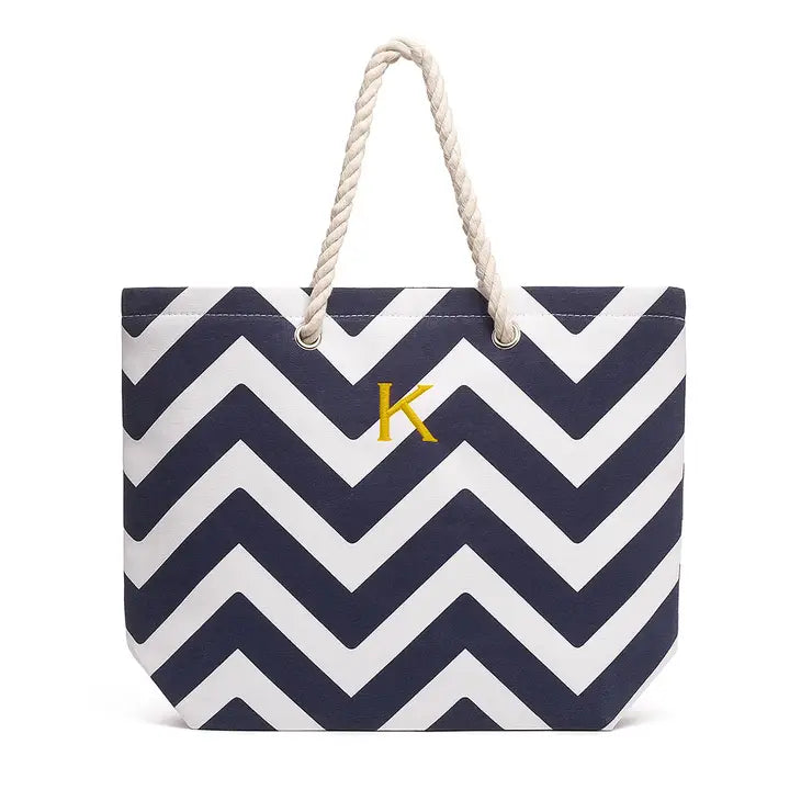 Canvas Tote Bag (Yellow & Navy)